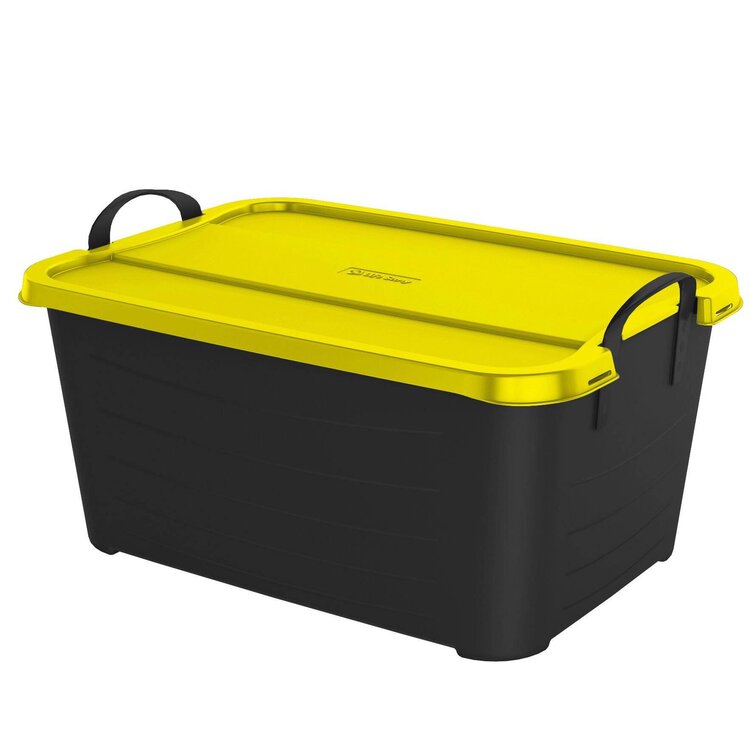 Plastic totes with discount handles